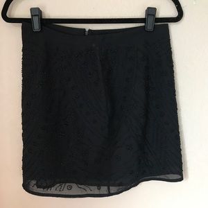 Black Beaded Mini Skirt